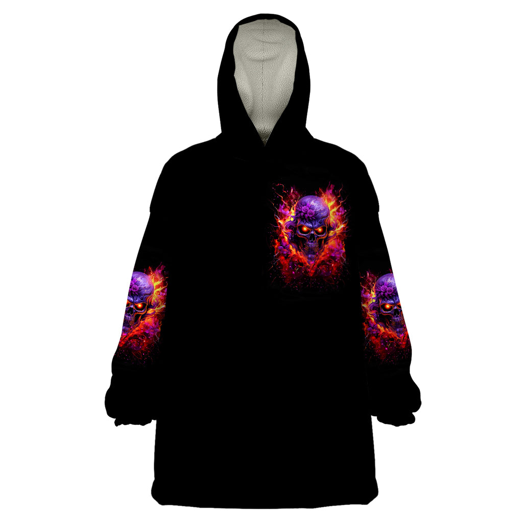 Flame Skull Wearable Blanket Hoodie Judge Me When You Reperfect Otherwise Shut Up - Wonder Print Shop