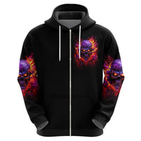 Flame Skull Zip Hoodie Judge Me When You Reperfect Otherwise Shut Up - Wonder Print Shop