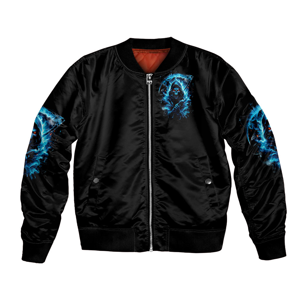 Skull Reaper Bomber Jacket I Can't Go To Hell The Devil Still Has A Restraining Order Against Me - Wonder Print Shop