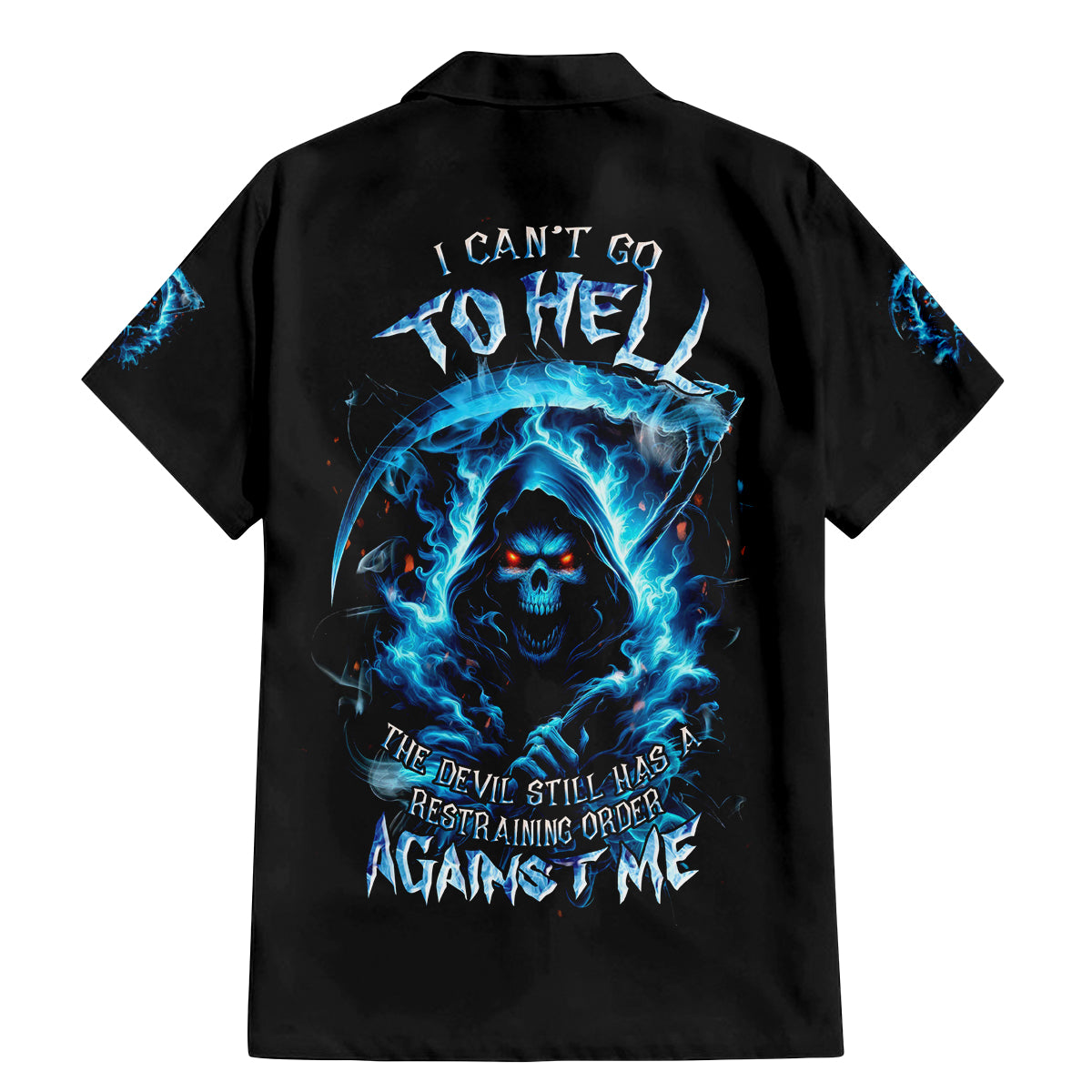 Skull Reaper Family Matching Mermaid Dress and Hawaiian Shirt I Can't Go To Hell The Devil Still Has A Restraining Order Against Me - Wonder Print Shop
