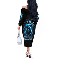 Skull Reaper Off The Shoulder Long Sleeve Dress I Can't Go To Hell The Devil Still Has A Restraining Order Against Me - Wonder Print Shop
