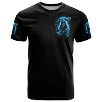 Skull Reaper T Shirt I Can't Go To Hell The Devil Still Has A Restraining Order Against Me - Wonder Print Shop