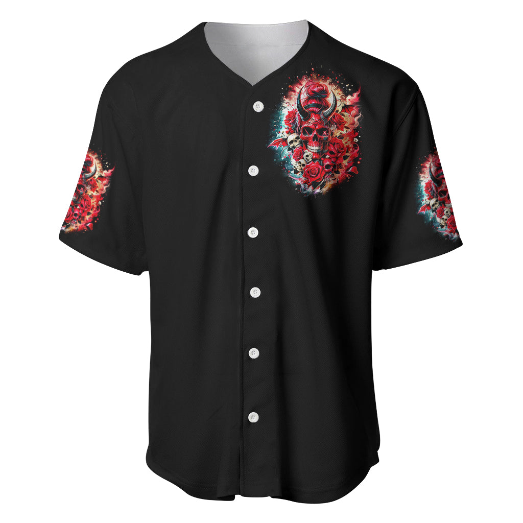 Devil Skull Baseball Jersey Stuck Between IDK IDC and IDGAF - Wonder Print Shop
