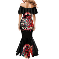 Devil Skull Family Matching Mermaid Dress and Hawaiian Shirt Stuck Between IDK IDC and IDGAF - Wonder Print Shop