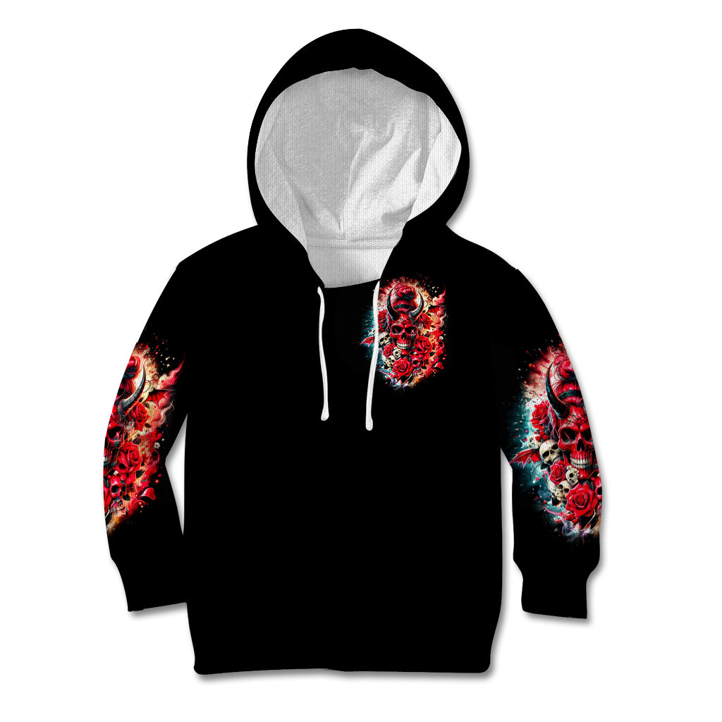 Devil Skull Kid Hoodie Stuck Between IDK IDC and IDGAF - Wonder Print Shop