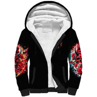Devil Skull Sherpa Hoodie Stuck Between IDK IDC and IDGAF - Wonder Print Shop