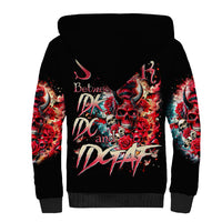 Devil Skull Sherpa Hoodie Stuck Between IDK IDC and IDGAF - Wonder Print Shop