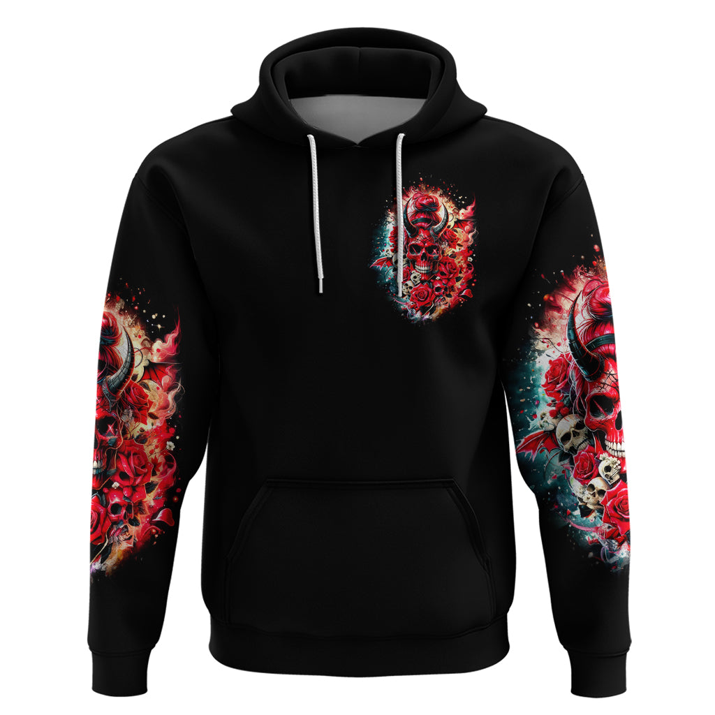 Devil Skull Zip Hoodie Stuck Between IDK IDC and IDGAF - Wonder Print Shop