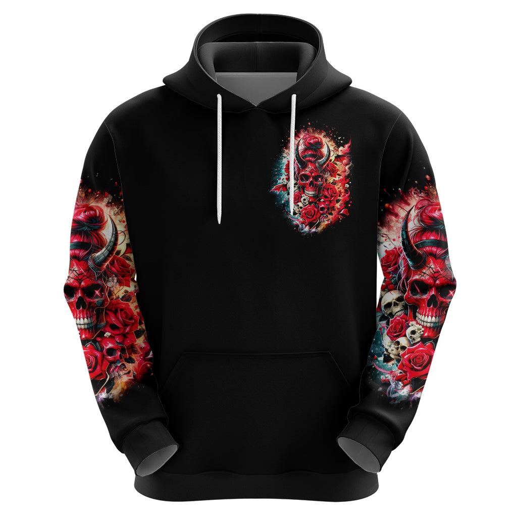 Devil Skull Zip Hoodie Stuck Between IDK IDC and IDGAF - Wonder Print Shop