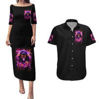 Rose Skull Couples Matching Puletasi and Hawaiian Shirt Beasuty In Beast Mode - Wonder Print Shop