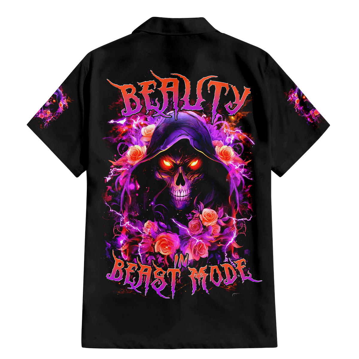 Rose Skull Family Matching Mermaid Dress and Hawaiian Shirt Beasuty In Beast Mode - Wonder Print Shop