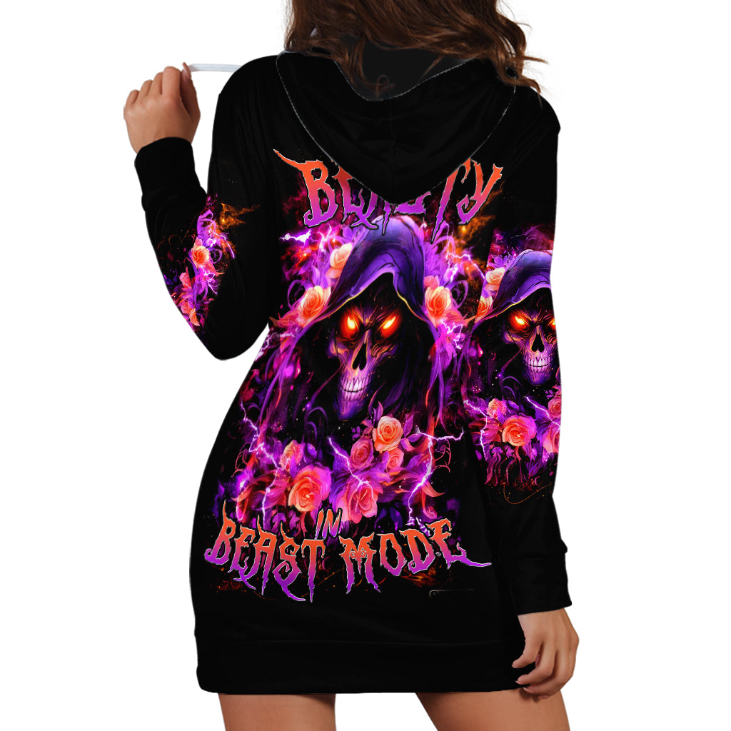 Rose Skull Hoodie Dress Beasuty In Beast Mode