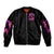 Rose Skull Sleeve Zip Bomber Jacket Beasuty In Beast Mode - Wonder Print Shop