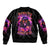 Rose Skull Sleeve Zip Bomber Jacket Beasuty In Beast Mode - Wonder Print Shop