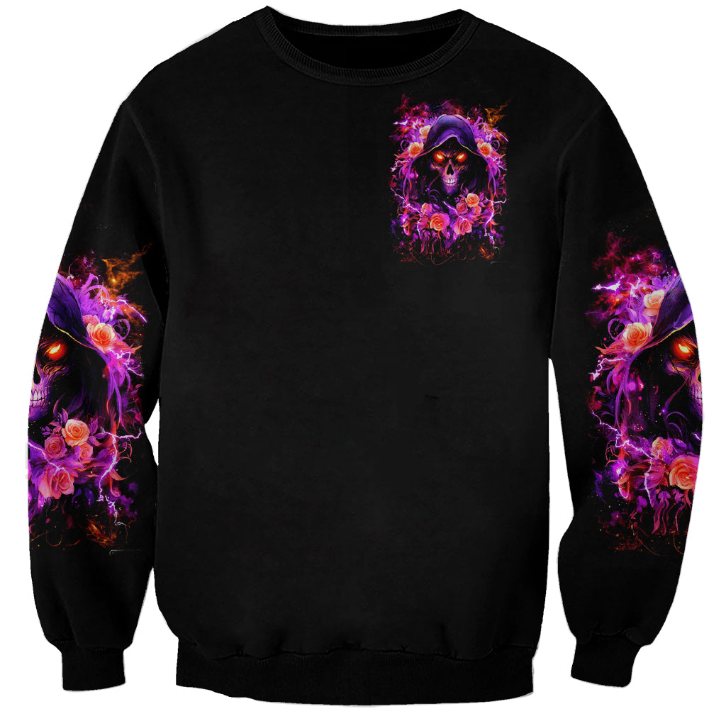 Rose Skull Sweatshirt Beasuty In Beast Mode - Wonder Print Shop