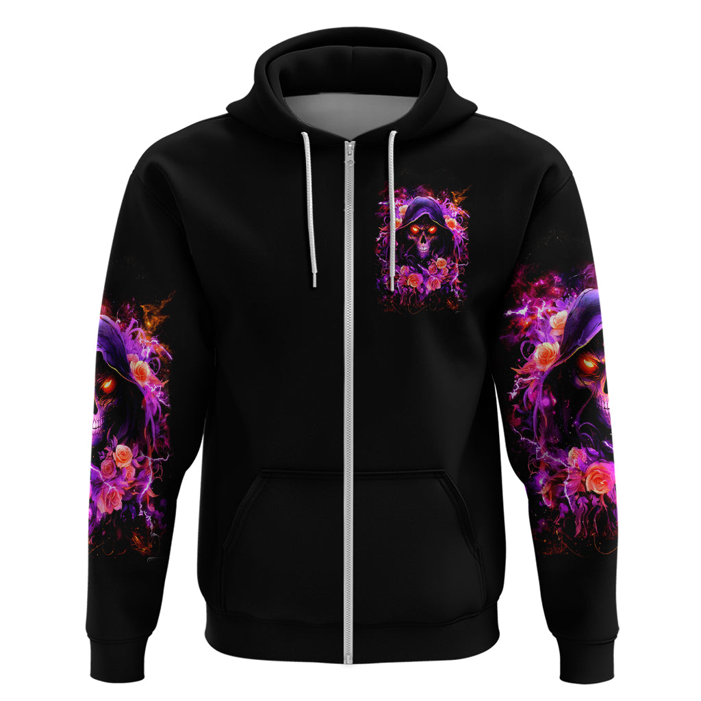 Rose Skull Zip Hoodie Beasuty In Beast Mode - Wonder Print Shop