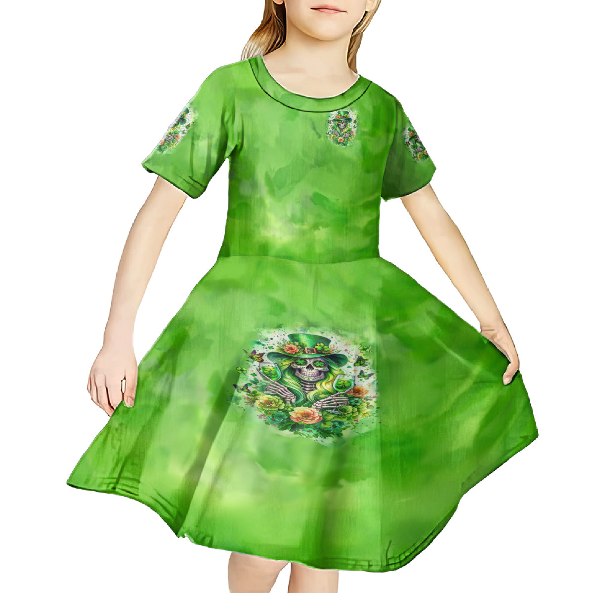 Irish Skull Kid Short Sleeve Dress Irish Today - Wonder Print Shop