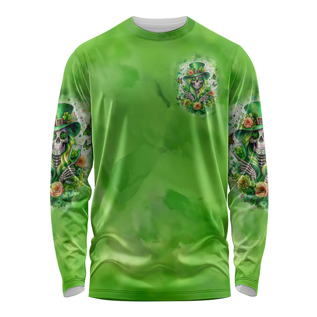 Irish Skull Long Sleeve Shirt Irish Today - Wonder Print Shop