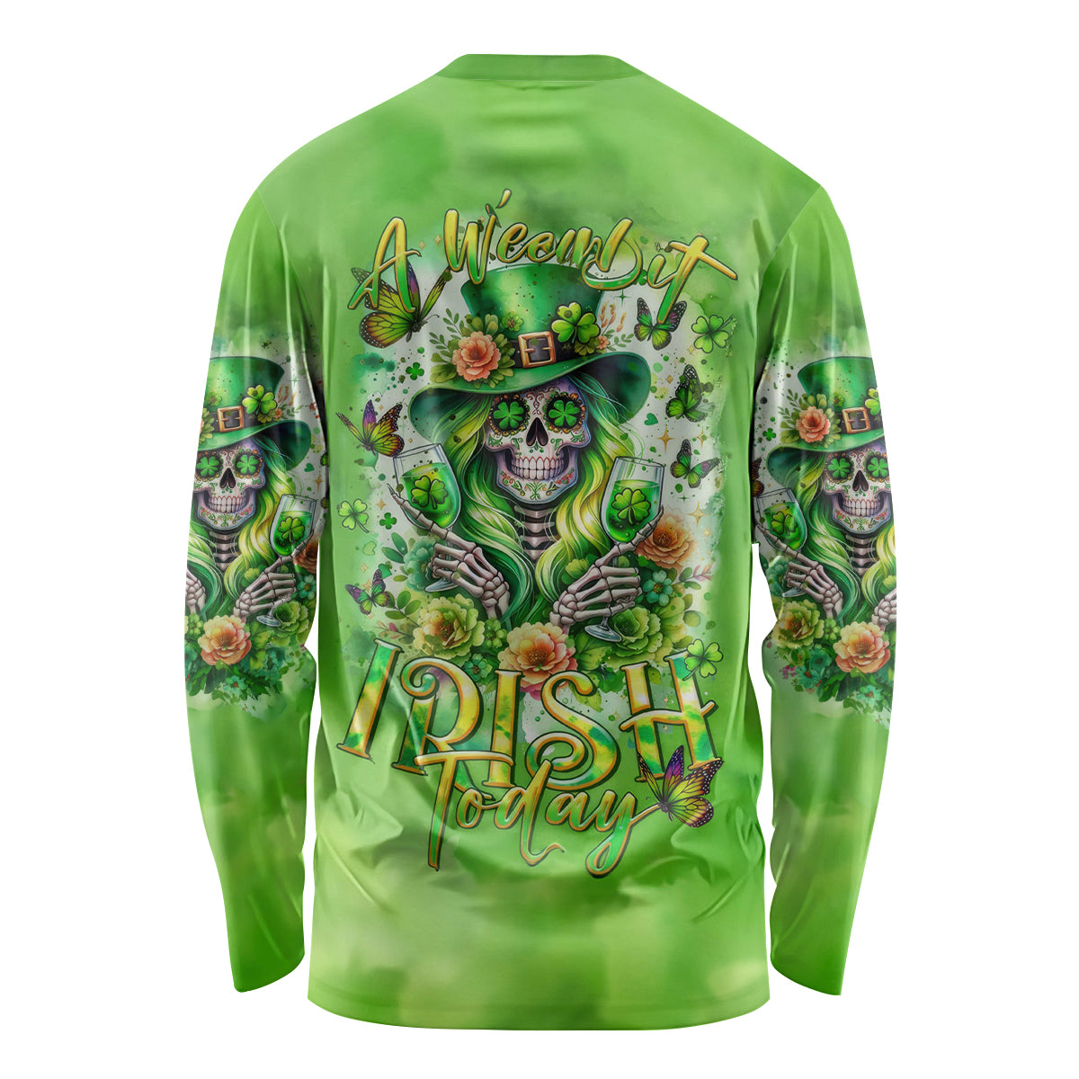 Irish Skull Long Sleeve Shirt Irish Today - Wonder Print Shop
