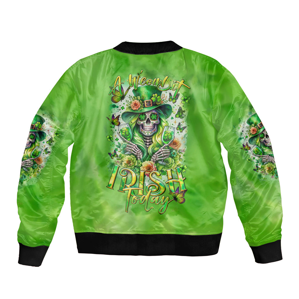Irish Skull Sleeve Zip Bomber Jacket Irish Today - Wonder Print Shop