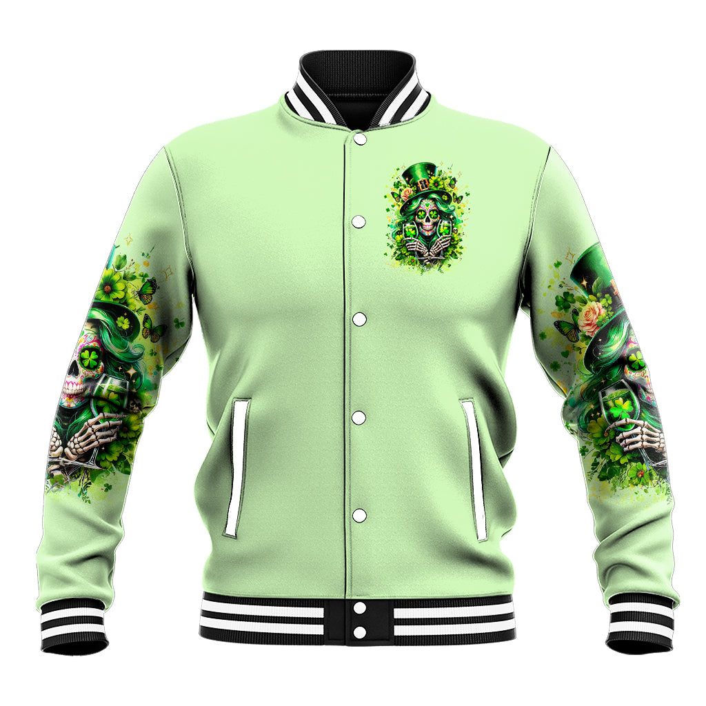 Irish Skull Baseball Jacket Drink Up Bitches - Wonder Print Shop