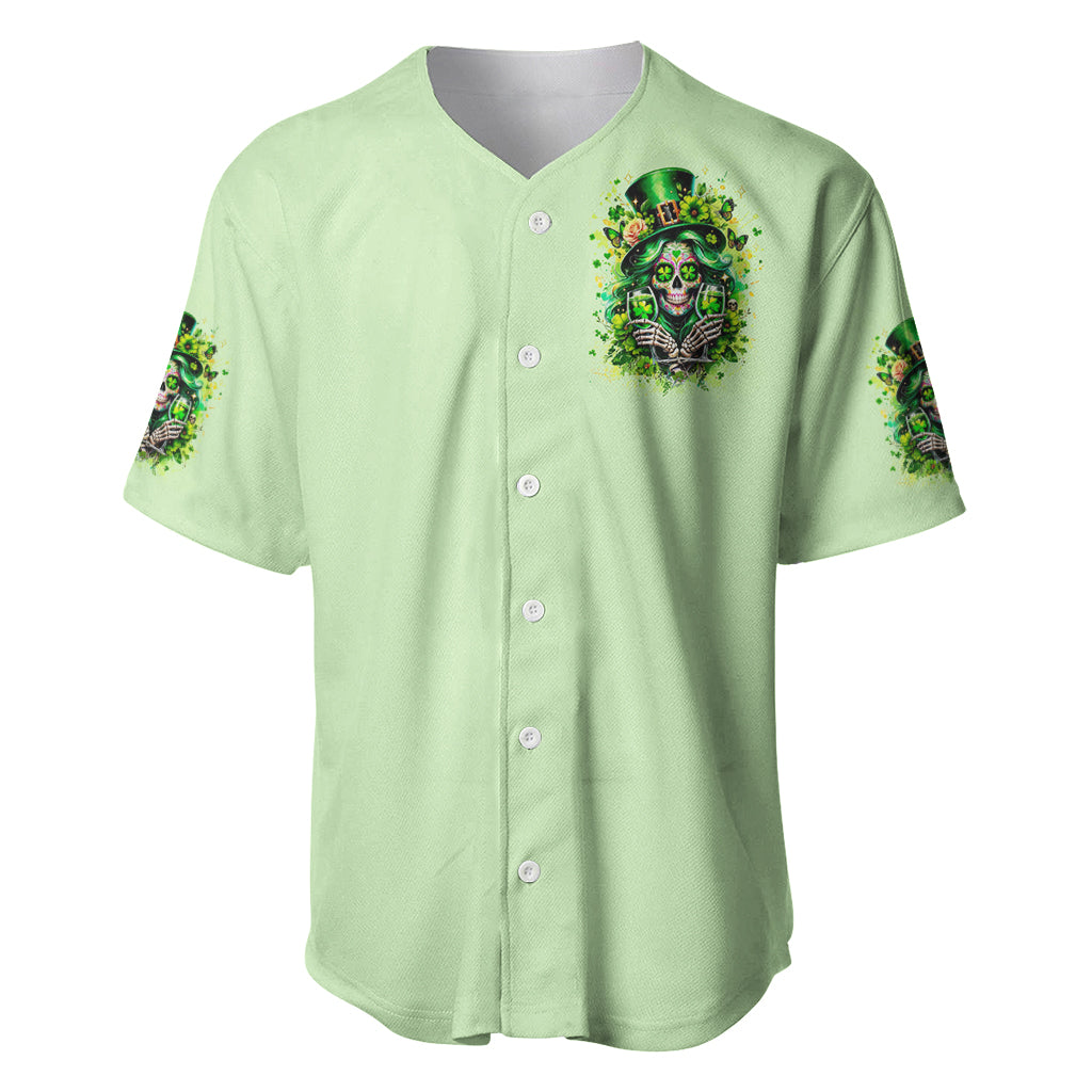 Irish Skull Baseball Jersey Drink Up Bitches - Wonder Print Shop