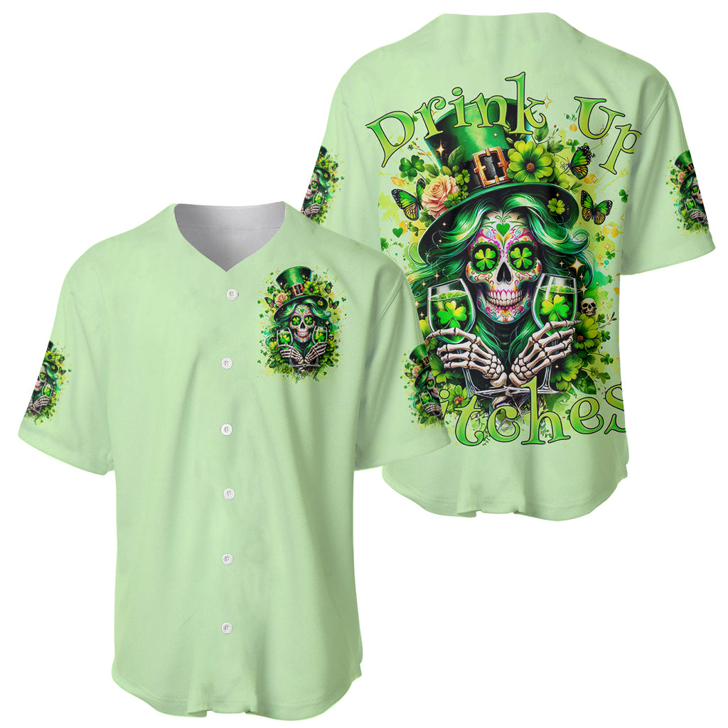 Irish Skull Baseball Jersey Drink Up Bitches - Wonder Print Shop