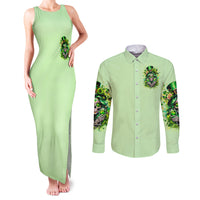 Irish Skull Couples Matching Tank Maxi Dress and Long Sleeve Button Shirt Drink Up Bitches - Wonder Print Shop