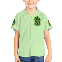 Irish Skull Family Matching Off Shoulder Short Dress and Hawaiian Shirt Drink Up Bitches - Wonder Print Shop