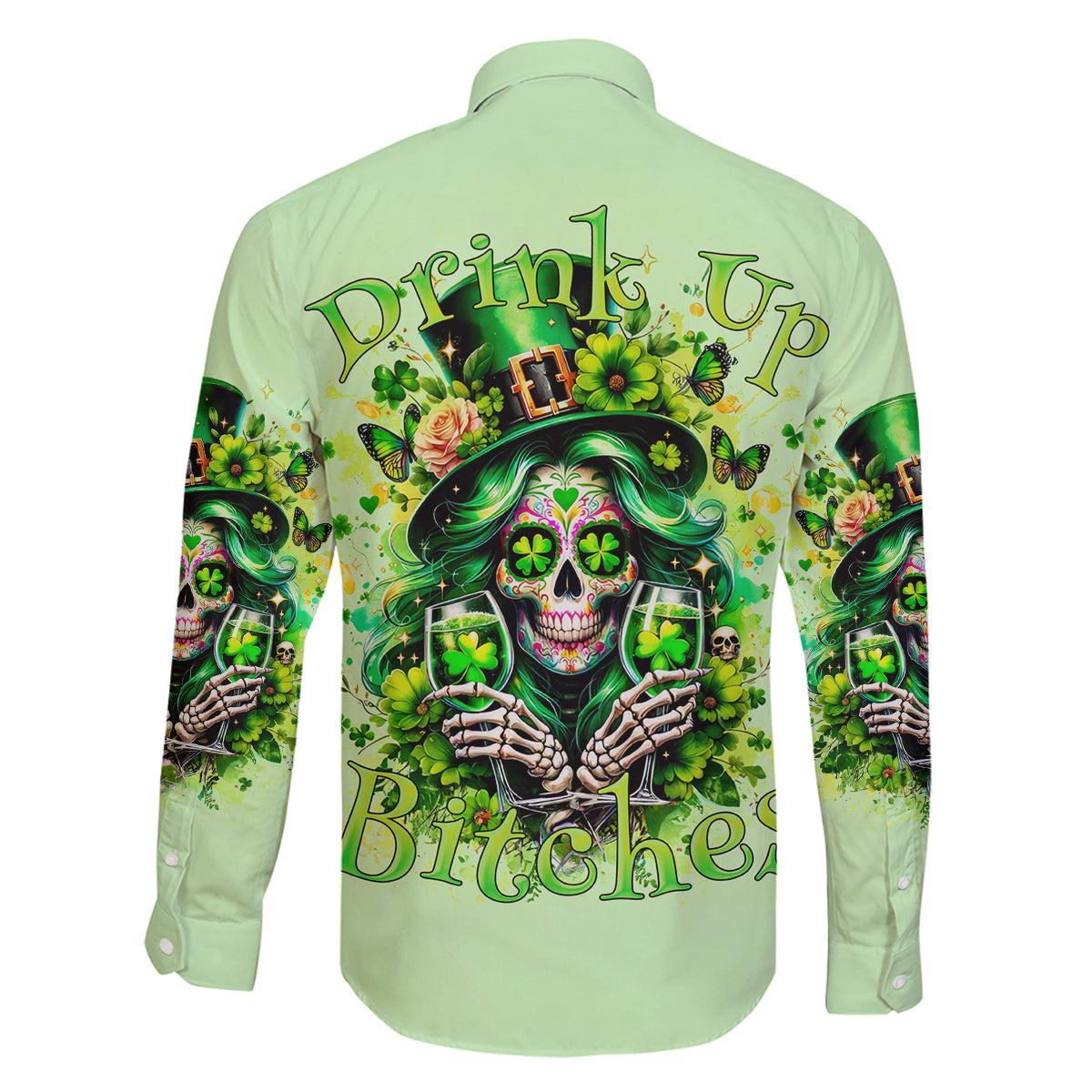 Irish Skull Family Matching Tank Maxi Dress and Hawaiian Shirt Drink Up Bitches - Wonder Print Shop