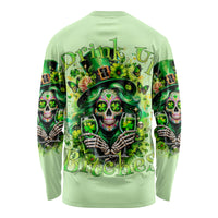 Irish Skull Long Sleeve Shirt Drink Up Bitches - Wonder Print Shop