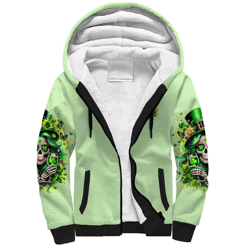 Irish Skull Sherpa Hoodie Drink Up Bitches - Wonder Print Shop
