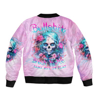 Rose Skull Bomber Jacket Bullshit So The Bitch In Me Come Out To Play - Wonder Print Shop