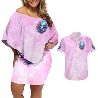 Rose Skull Couples Matching Off Shoulder Short Dress and Hawaiian Shirt Bullshit So The Bitch In Me Come Out To Play - Wonder Print Shop