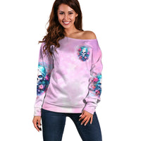 Rose Skull Off Shoulder Sweater Bullshit So The Bitch In Me Come Out To Play - Wonder Print Shop