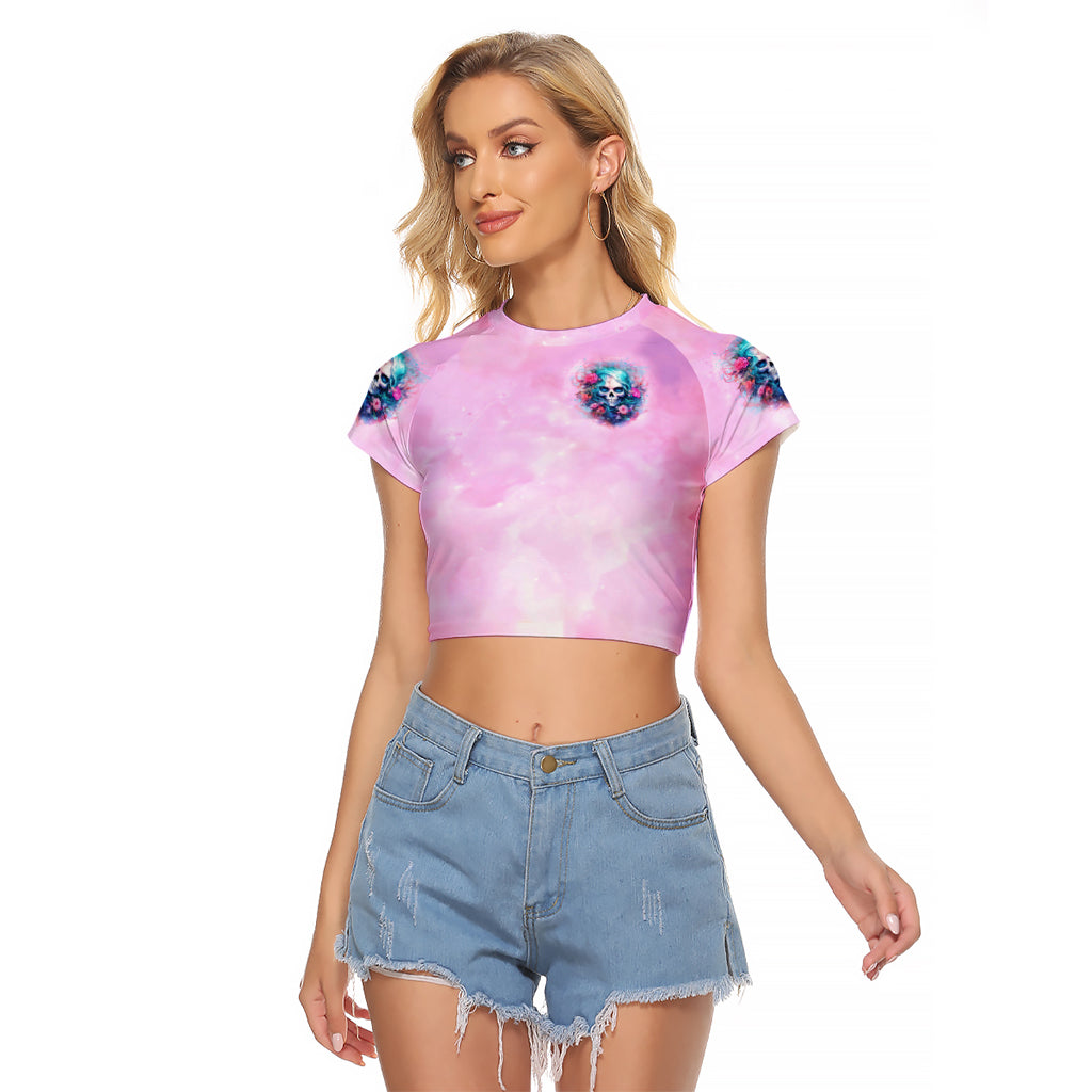 Rose Skull Raglan Cropped T Shirt Bullshit So The Bitch In Me Come Out To Play - Wonder Print Shop