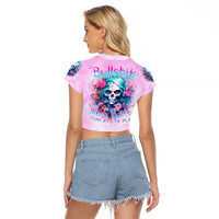 Rose Skull Raglan Cropped T Shirt Bullshit So The Bitch In Me Come Out To Play - Wonder Print Shop