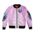 Rose Skull Sleeve Zip Bomber Jacket Bullshit So The Bitch In Me Come Out To Play - Wonder Print Shop