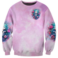 Rose Skull Sweatshirt Bullshit So The Bitch In Me Come Out To Play - Wonder Print Shop