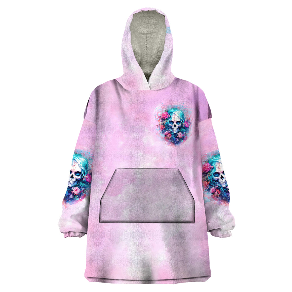 Rose Skull Wearable Blanket Hoodie Bullshit So The Bitch In Me Come Out To Play - Wonder Print Shop