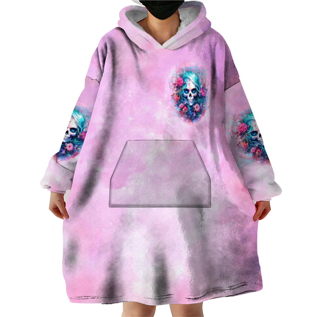 Rose Skull Wearable Blanket Hoodie Bullshit So The Bitch In Me Come Out To Play - Wonder Print Shop