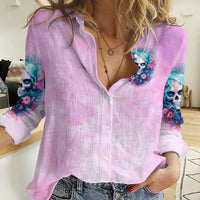 Rose Skull Women Casual Shirt Bullshit So The Bitch In Me Come Out To Play - Wonder Print Shop