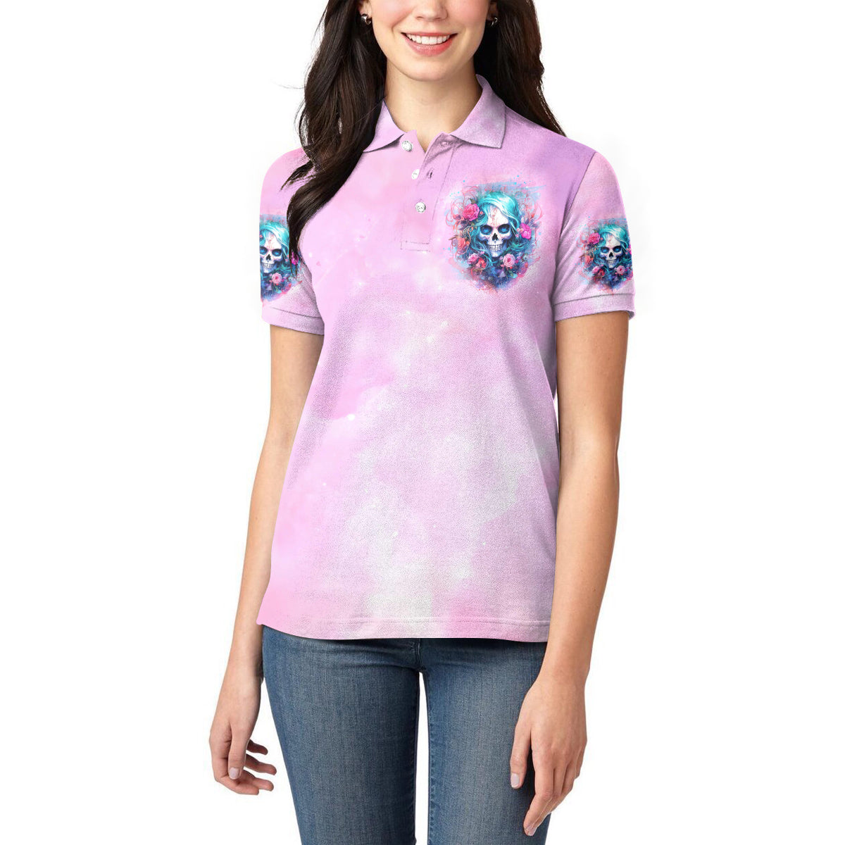 Rose Skull Women Polo Shirt Bullshit So The Bitch In Me Come Out To Play - Wonder Print Shop