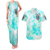 Flower Skull Couples Matching Tank Maxi Dress and Hawaiian Shirt She Is Sunshine Mixed With A Little Hurricane - Wonder Print Shop