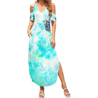 Flower Skull Family Matching Summer Maxi Dress and Hawaiian Shirt She Is Sunshine Mixed With A Little Hurricane - Wonder Print Shop