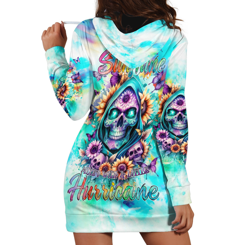Flower Skull Hoodie Dress She Is Sunshine Mixed With A Little Hurricane