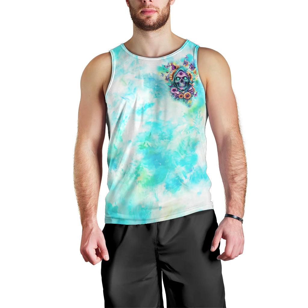 Flower Skull Men Tank Top She Is Sunshine Mixed With A Little Hurricane - Wonder Print Shop