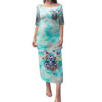 Flower Skull Puletasi She Is Sunshine Mixed With A Little Hurricane - Wonder Print Shop