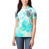 Flower Skull Women Polo Shirt She Is Sunshine Mixed With A Little Hurricane - Wonder Print Shop