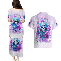 Rose Skull Couples Matching Puletasi and Hawaiian Shirt I'm Not Always A Bitch Just Kidding Go Fuck Yourself - Wonder Print Shop